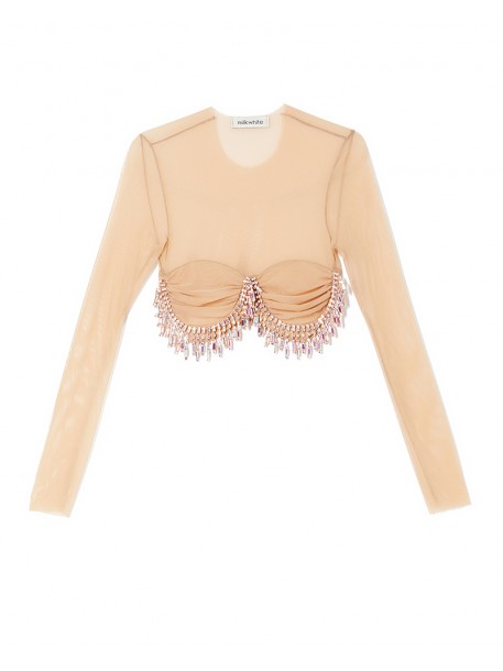 MESH TOP WITH CRYSTALS (nude)