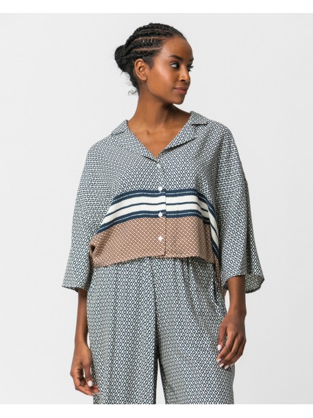 CROP PRINTED SHIRT